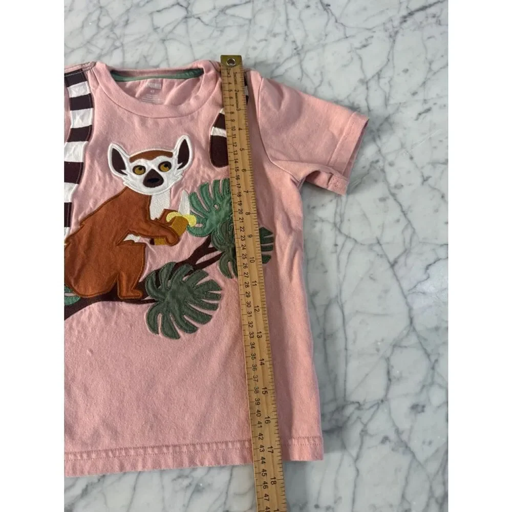Gymboree Embroidered Lemur Top - Safari - Pink Sz 4T